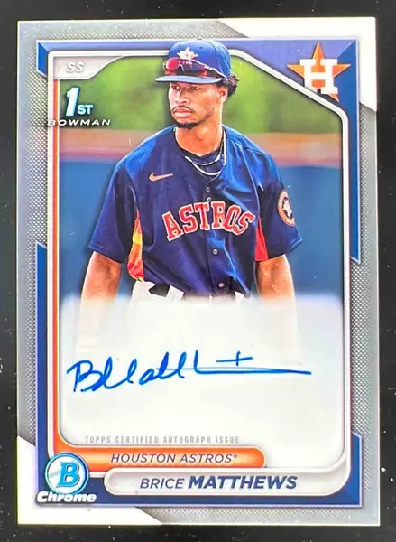 2024 Bowman Chrome Autographs #CPA-BM Brice Matthews RC Auto