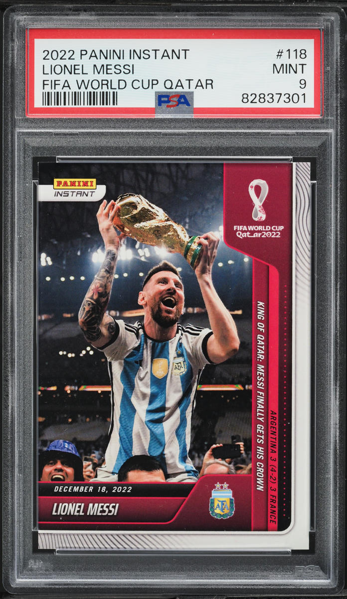 2022 Panini Instant FIFA World Cup Lionel Messi /22081 #118 PSA 9 MINT