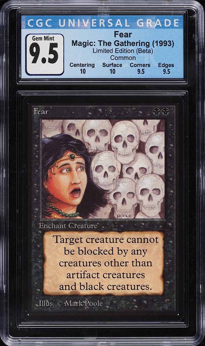 1993 Magic The Gathering MTG Beta Fear CGC 9.5 MINT+