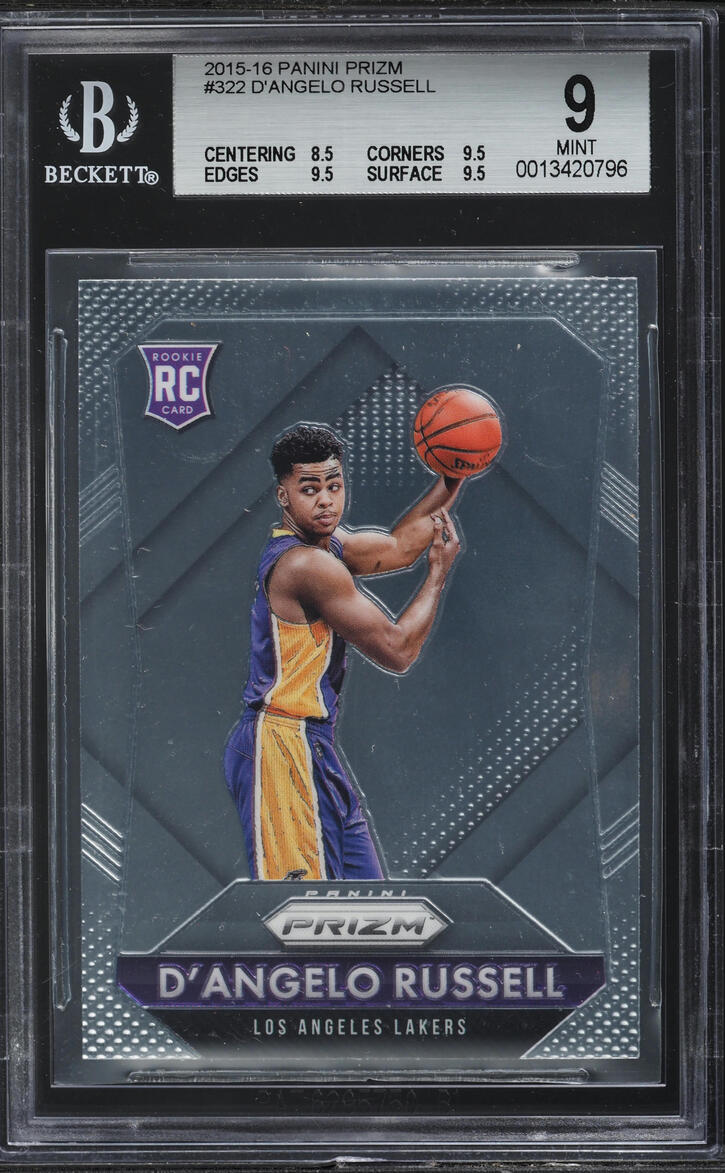 2015 Panini Prizm D'Angelo Russell ROOKIE #322 BGS 9 MINT
