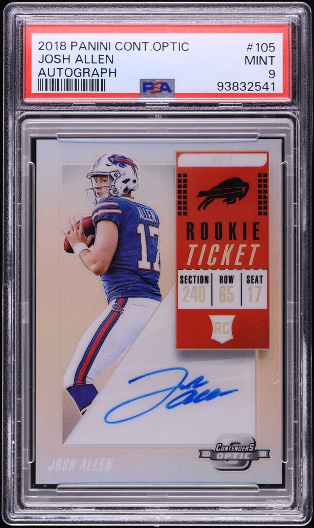 2018 Panini Contenders Optic Josh Allen ROOKIE AUTO #105 PSA 9 MINT