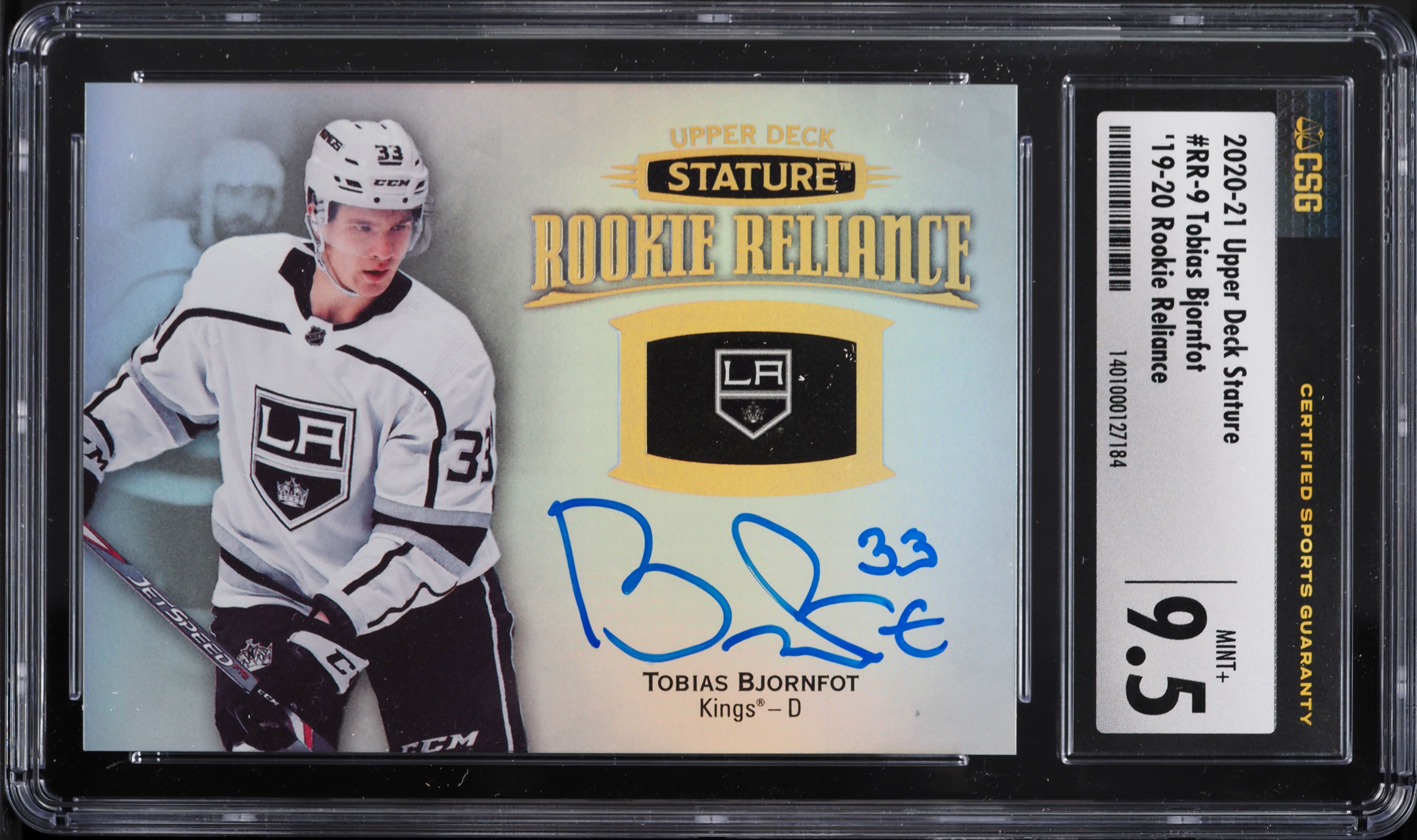 2020 Upper Deck Stature '19 Reliance Tobias Bjornfot ROOKIE AUTO #RR-9 CSG 9.5