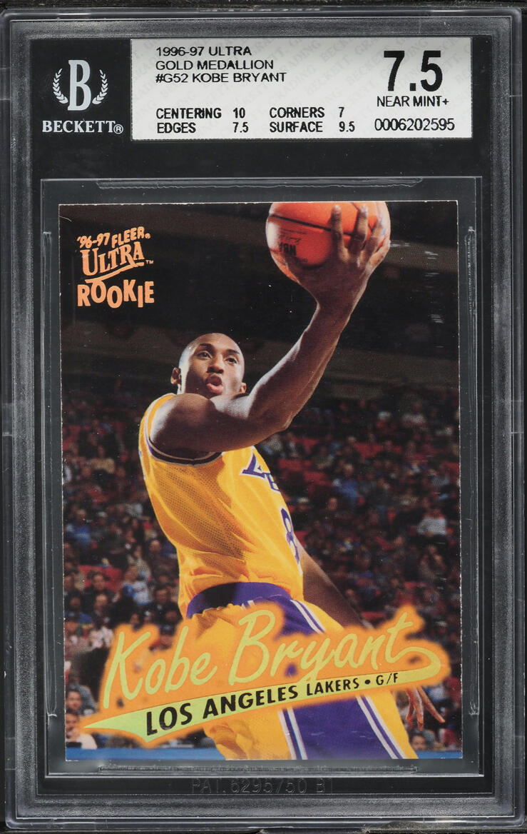 1996 Ultra Gold Medallion Kobe Bryant ROOKIE #G52 BGS 7.5 NRMT+