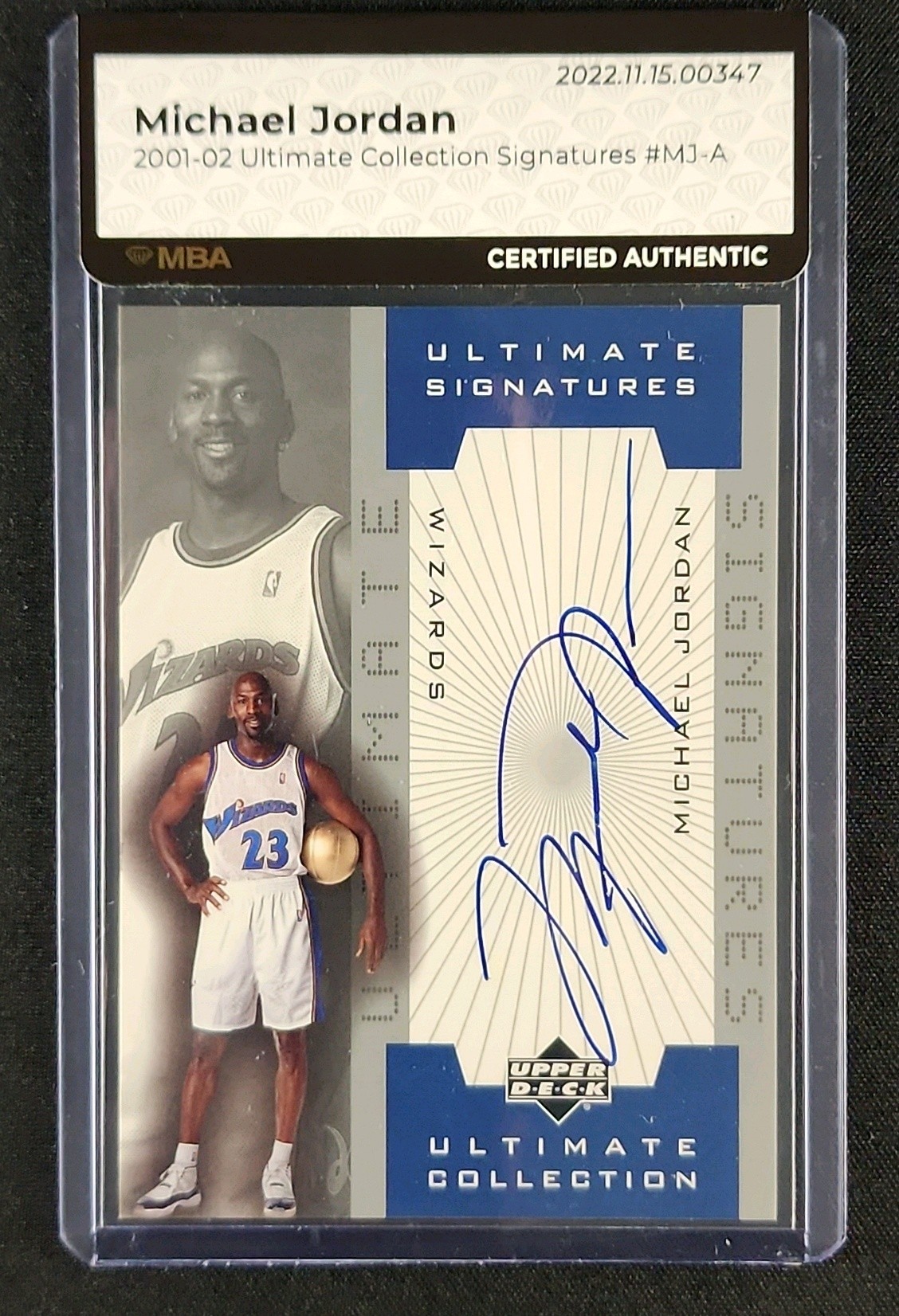 2001 Ultimate Collection Signatures Michael Jordan AUTO #MJ-A MBA AUTH
