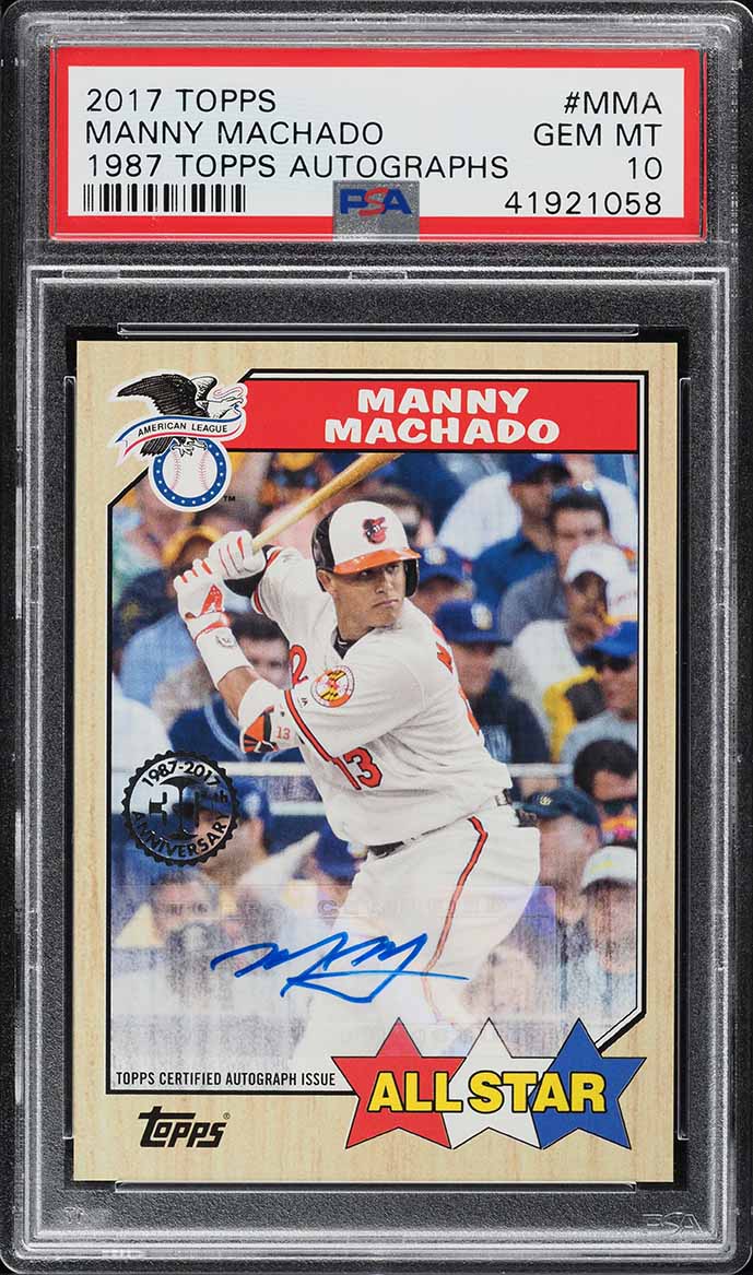 Manny Machado #1987A-MMA 2017 Topps 1987 Topps Baseball 30th Anniversary Rookie & All-Star Autographs