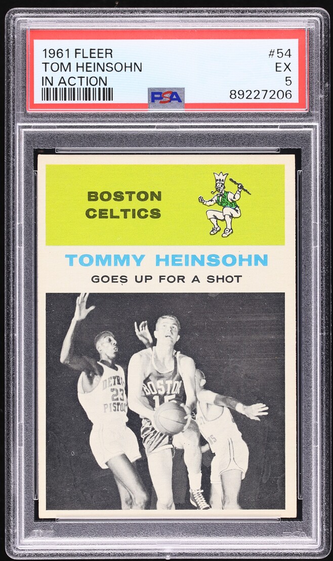 1961 Fleer Basketball Tom Heinsohn IN ACTION #54 PSA 5 EX