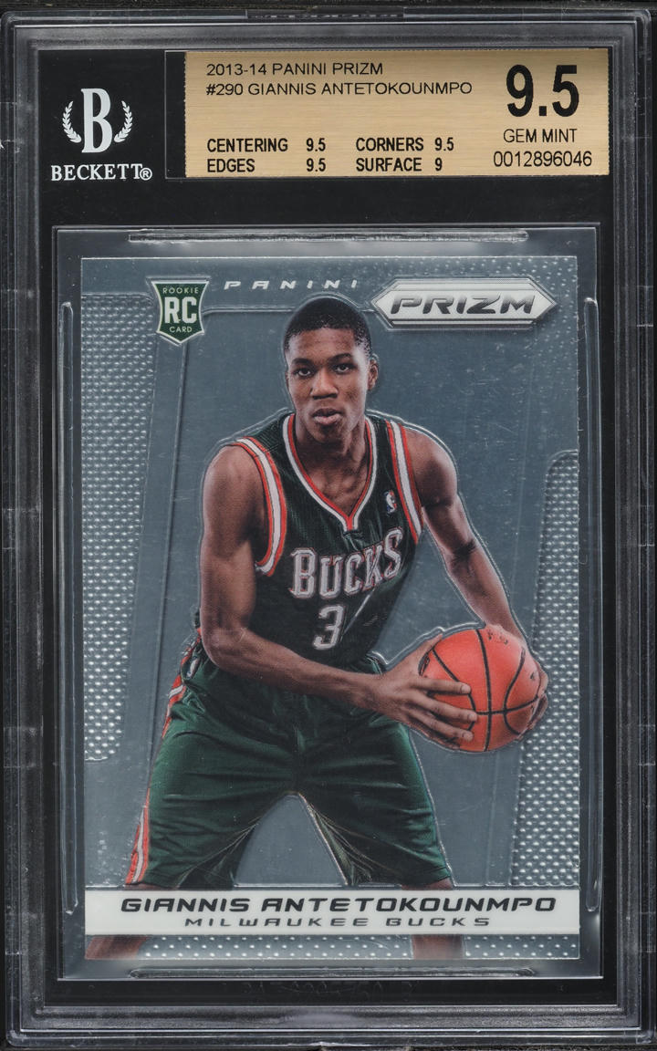 2013 Panini Prizm Giannis Antetokounmpo ROOKIE #290 BGS 9.5 GEM MINT