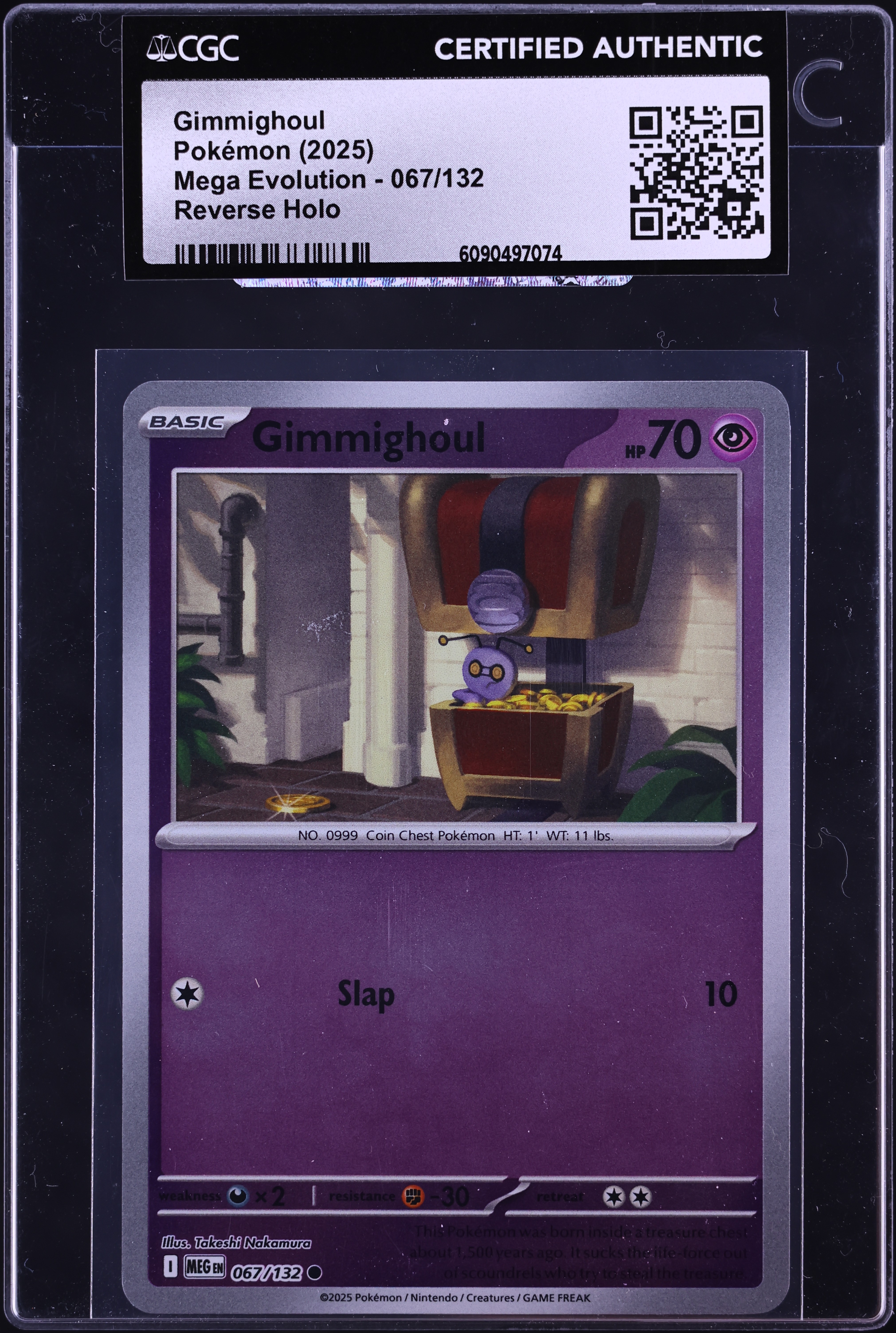 2025 Pokemon Mega Evolution Reverse Holo Gimmighoul #67 CGC AUTH