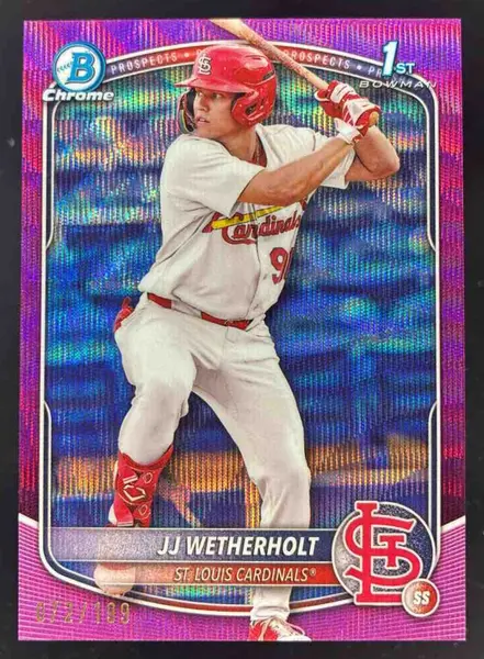 2025 Bowman Chrome Prospect Fuchsia Wave Refractor #BCP-22 JJ Wetherholt RC /199