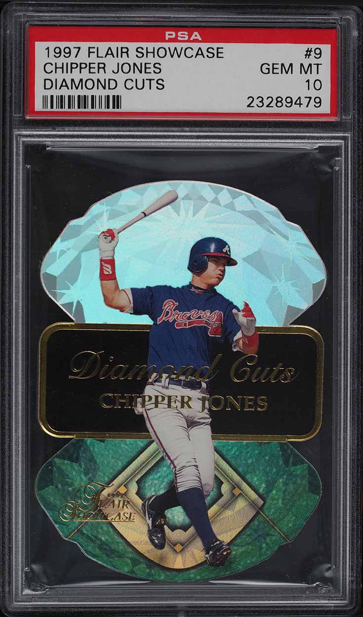1997 Flair Showcase Diamond Cuts Die-Cut Chipper Jones #9 PSA 10 GEM MINT