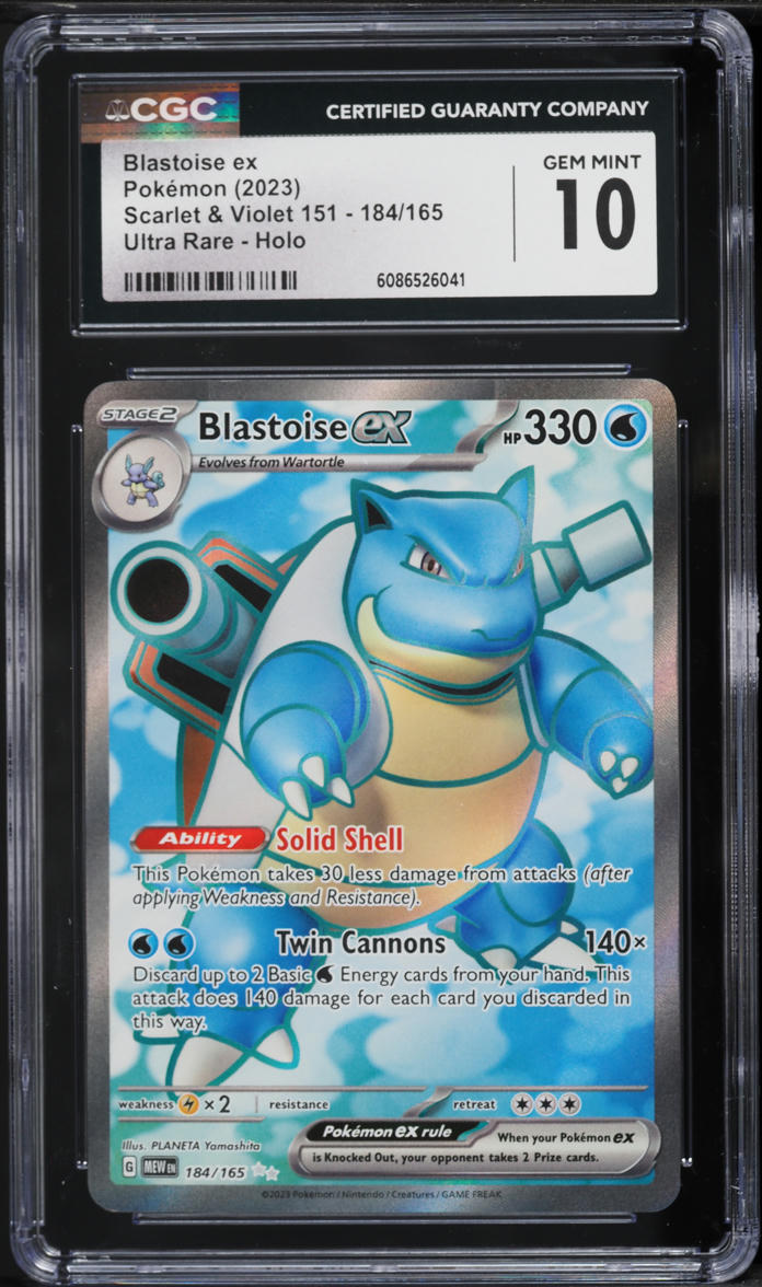 2023 Pokemon Scarlet & Violet 151 Full Art Blastoise EX #184 CGC 10 GEM MINT