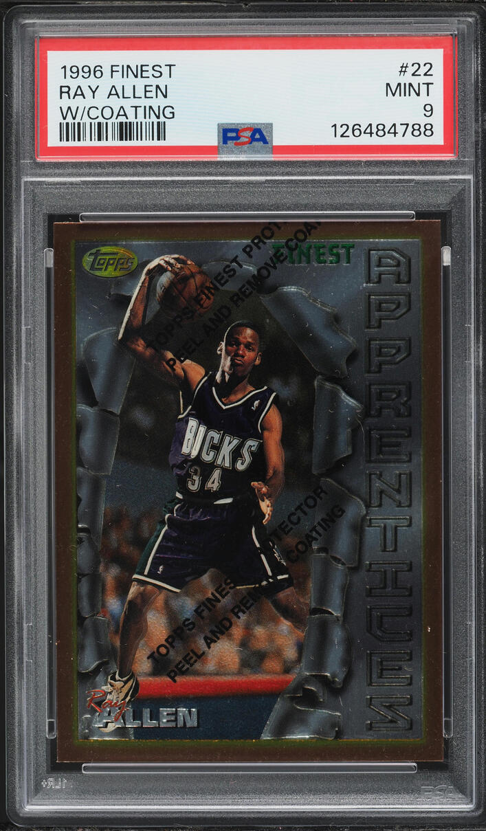 1996 Finest Basketball w/ Coating Ray Allen ROOKIE #22 PSA 9 MINT