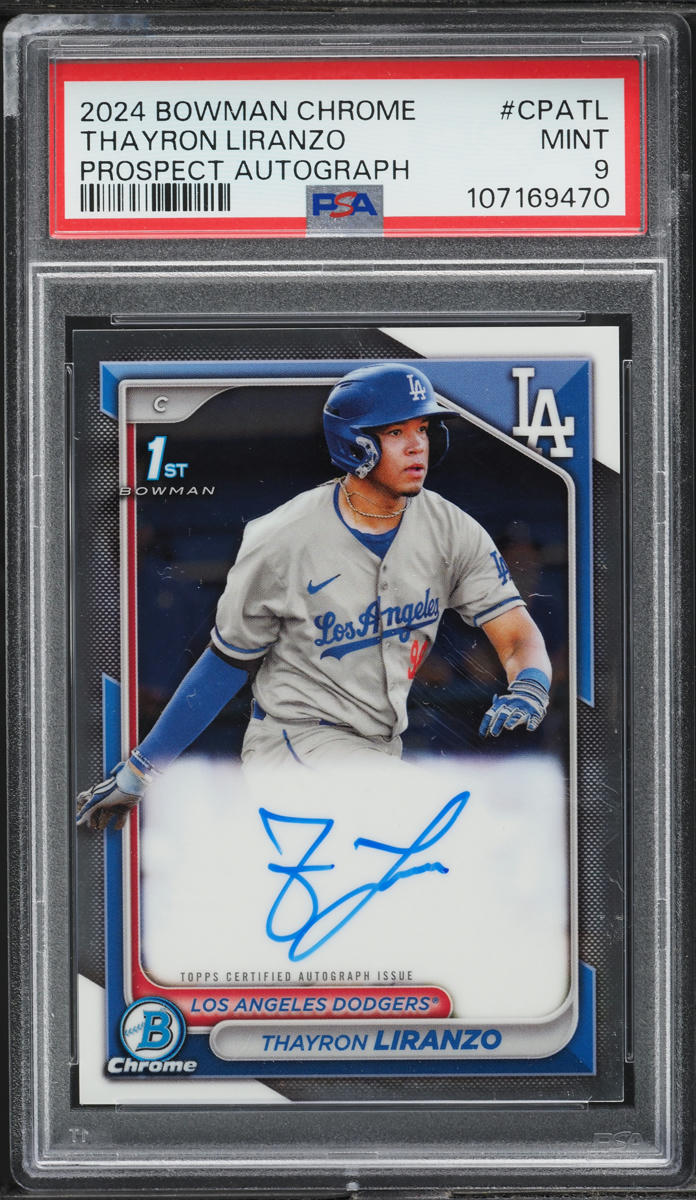 2024 Bowman Chrome Thayron Liranzo PROSPECT AUTO #CPATL PSA 9 MINT