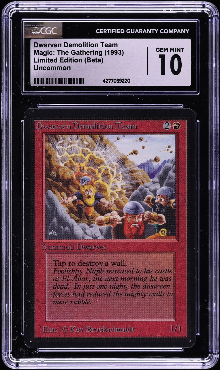 1993 Magic The Gathering MTG Beta Dwarven Demolition Team CGC 10 GEM MINT