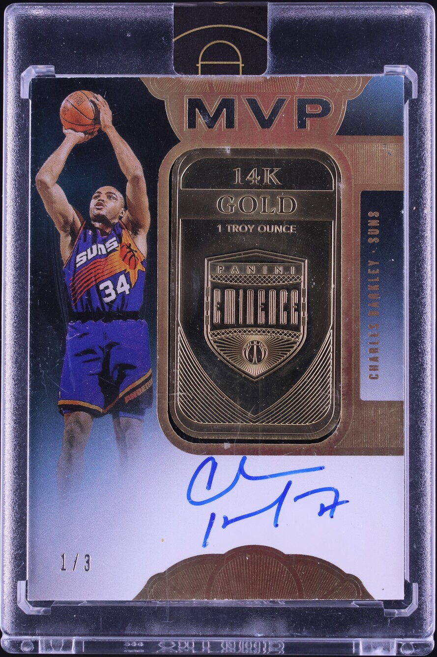 2019 Panini Eminence MVP Gold Bar Charles Barkley AUTO 1/3 #MVP-CBK