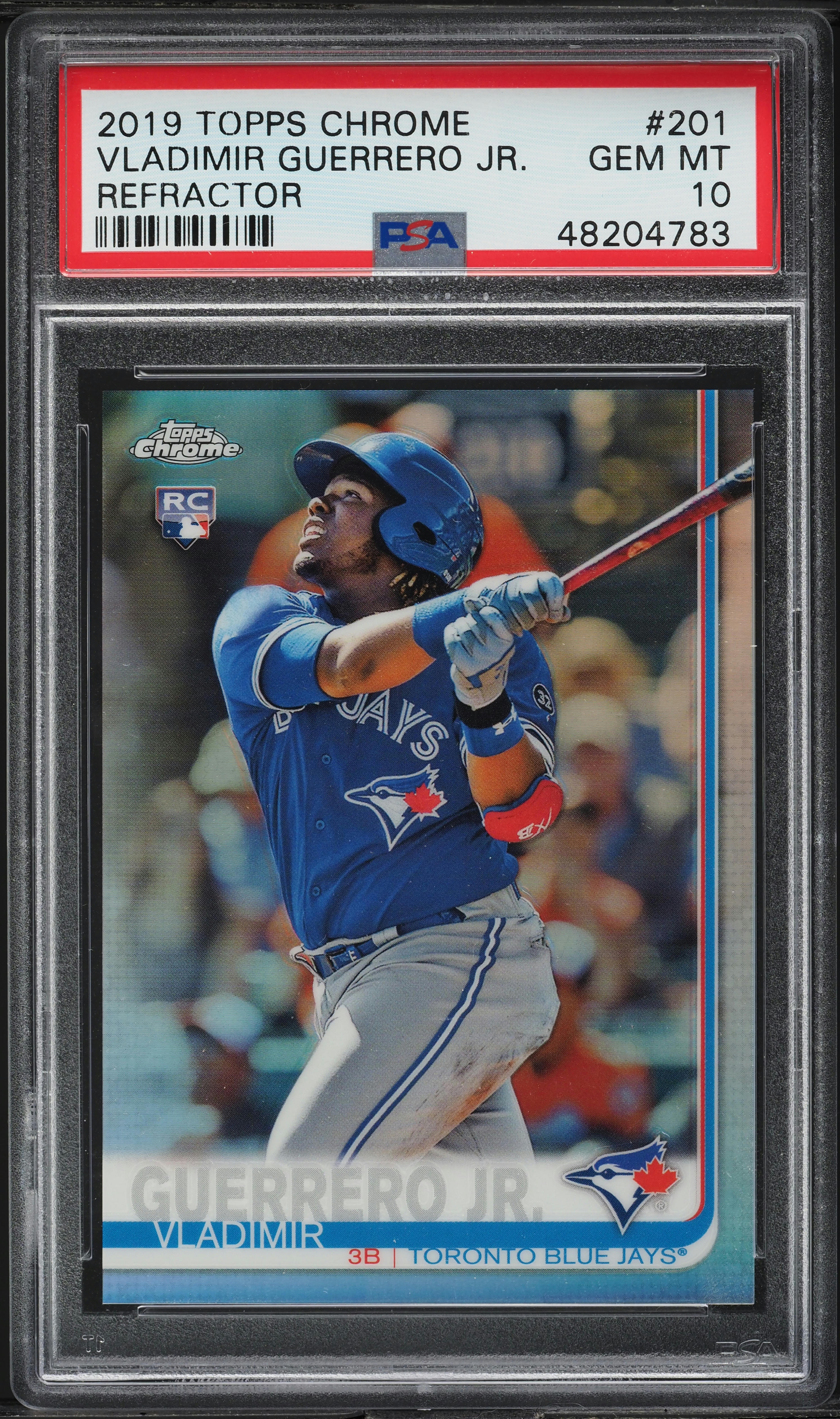 2019 Topps Chrome Refractor Vladimir Guerrero Jr. ROOKIE #201 PSA 10 GEM MINT