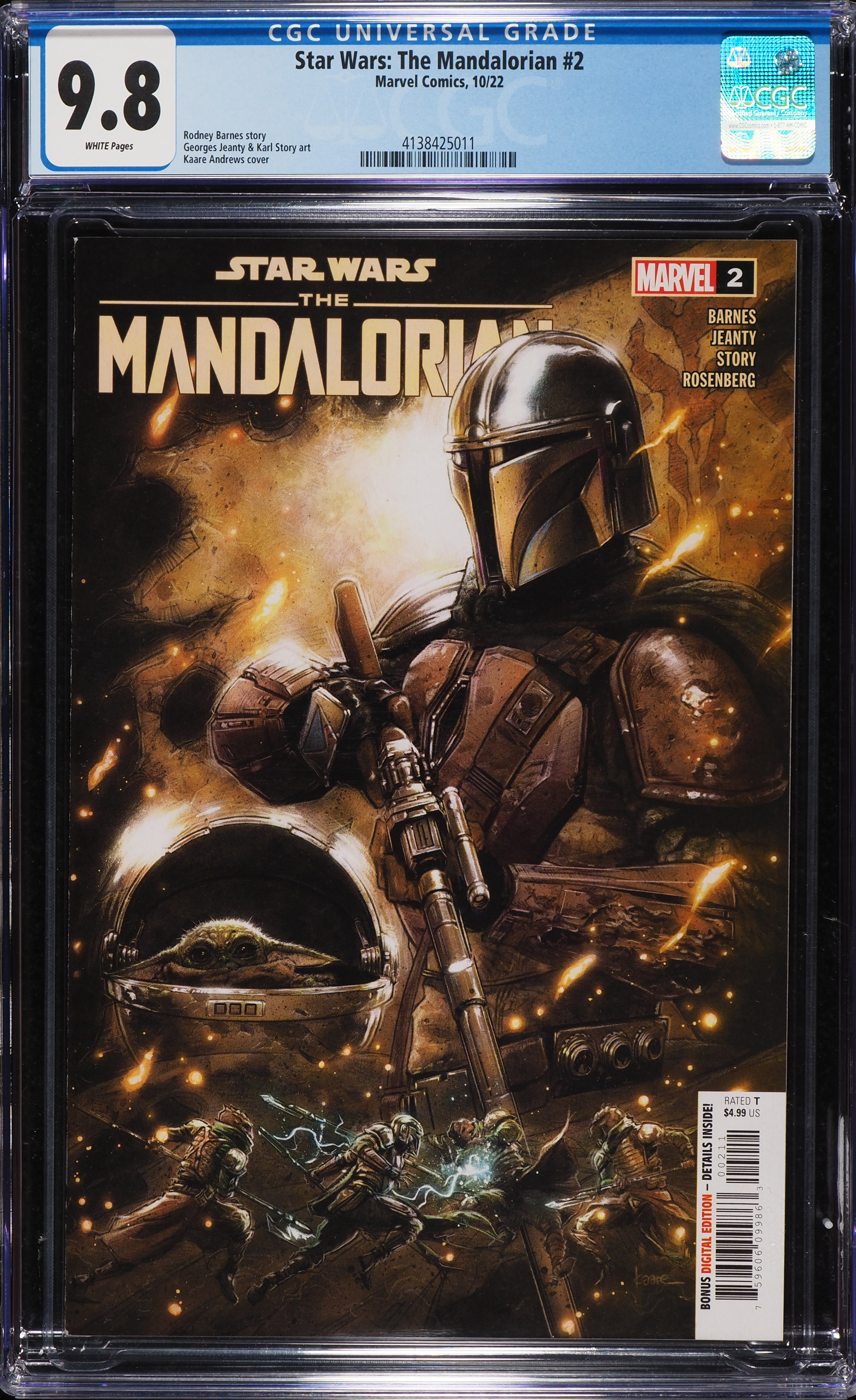 Star Wars: The Mandalorian #2 (Marvel, 2022) CGC 9.8 White Pages - Front