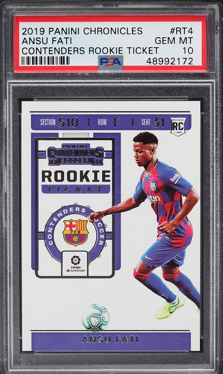 2019 Panini Chronicles Contenders Ticket Ansu Fati ROOKIE #RT4 PSA 10 GEM