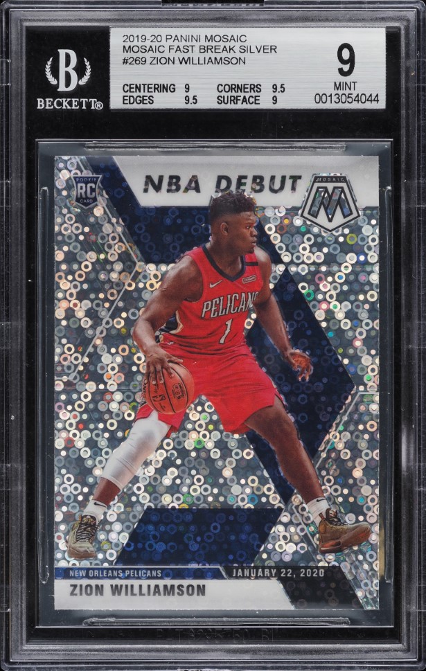 2019 Panini Mosaic Fast Break Silver Zion Williamson ROOKIE #269 BGS 9 MINT