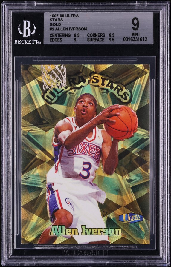 1997 Ultra Stars Gold Allen Iverson #2 BGS 9 MINT