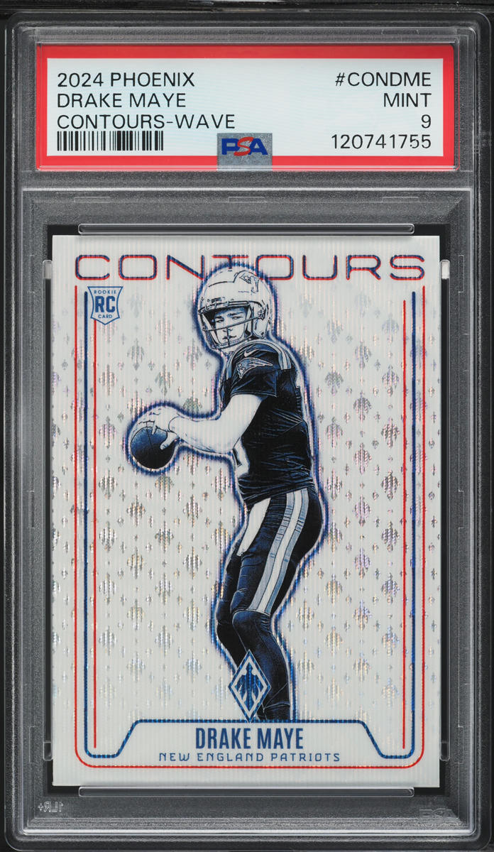 2024 Panini Phoenix Contours Wave Drake Maye ROOKIE #CONDME PSA 9 MINT