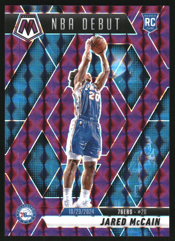 2024-25 Panini Mosaic Purple Mosaic #263 Jared McCain NBA Debut /99