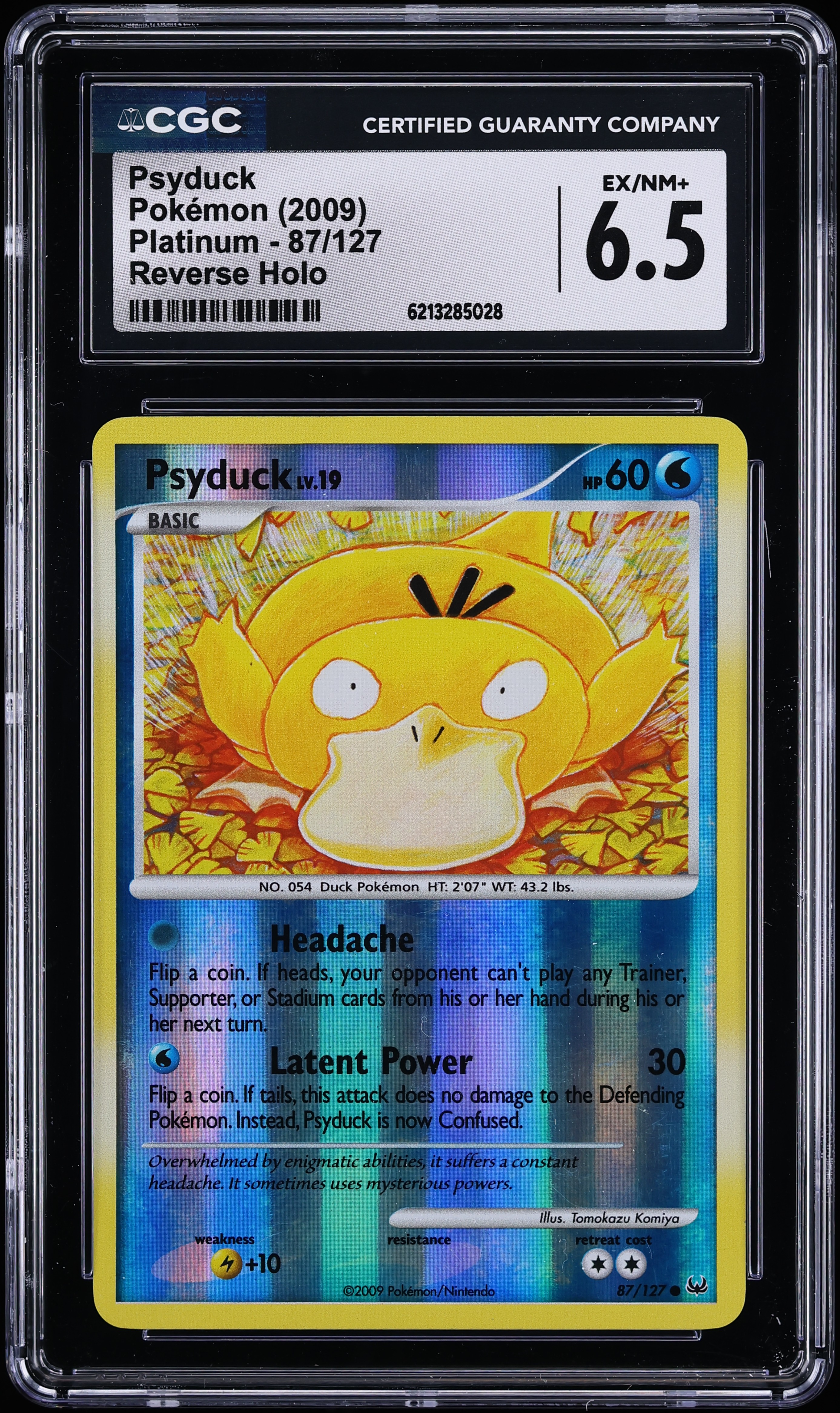 2009 Pokemon Platinum Reverse Holo Psyduck #87 CGC 6.5 EXMT+