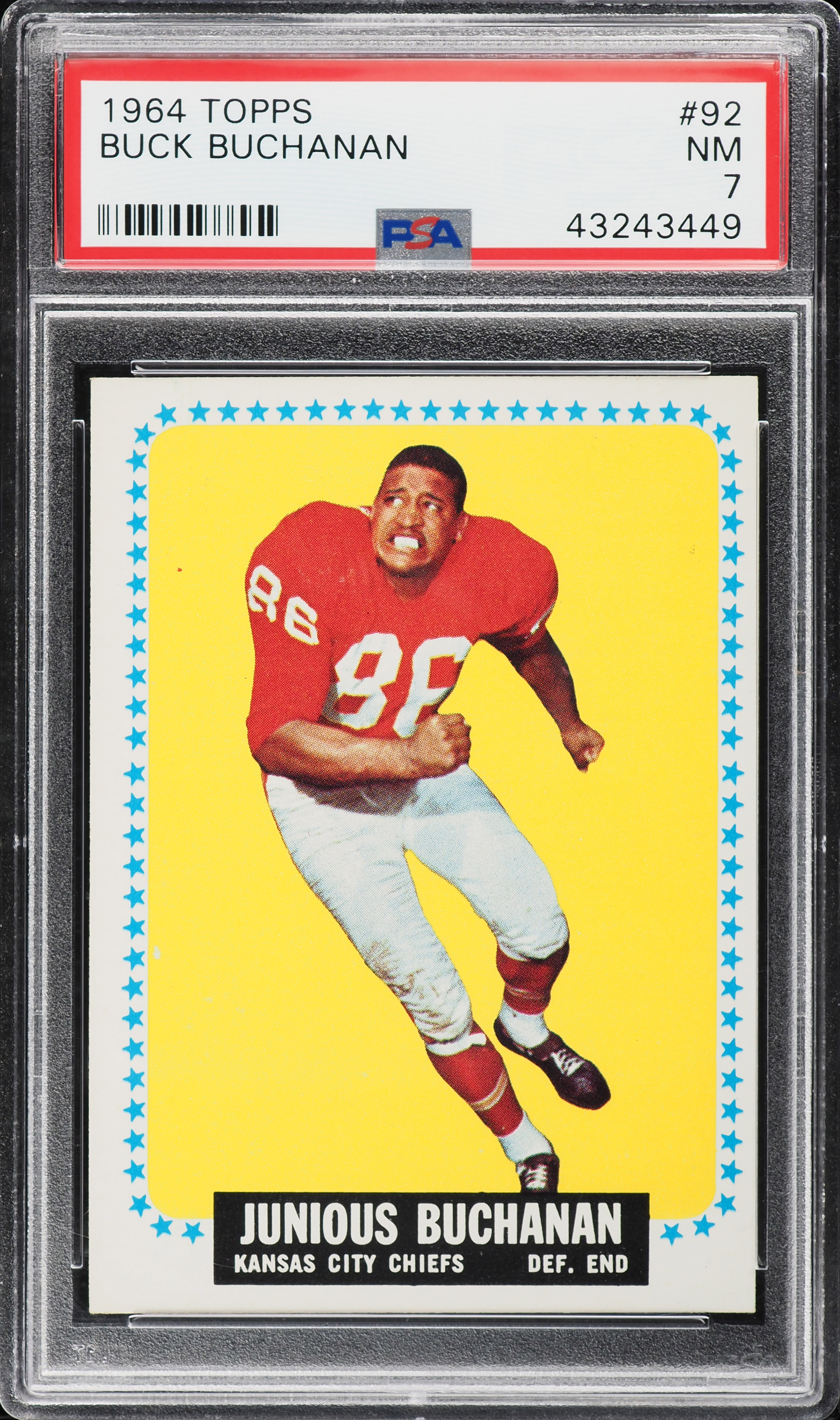 1964 Topps Football Buck Buchanan ROOKIE #92 PSA 7 NRMT
