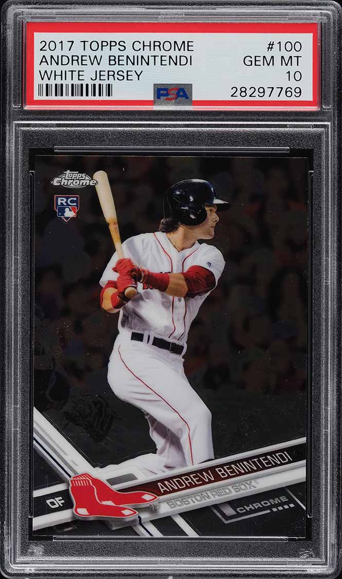 2017 Topps Chrome White Jersey Andrew Benintendi ROOKIE #100 PSA 10 GEM MINT