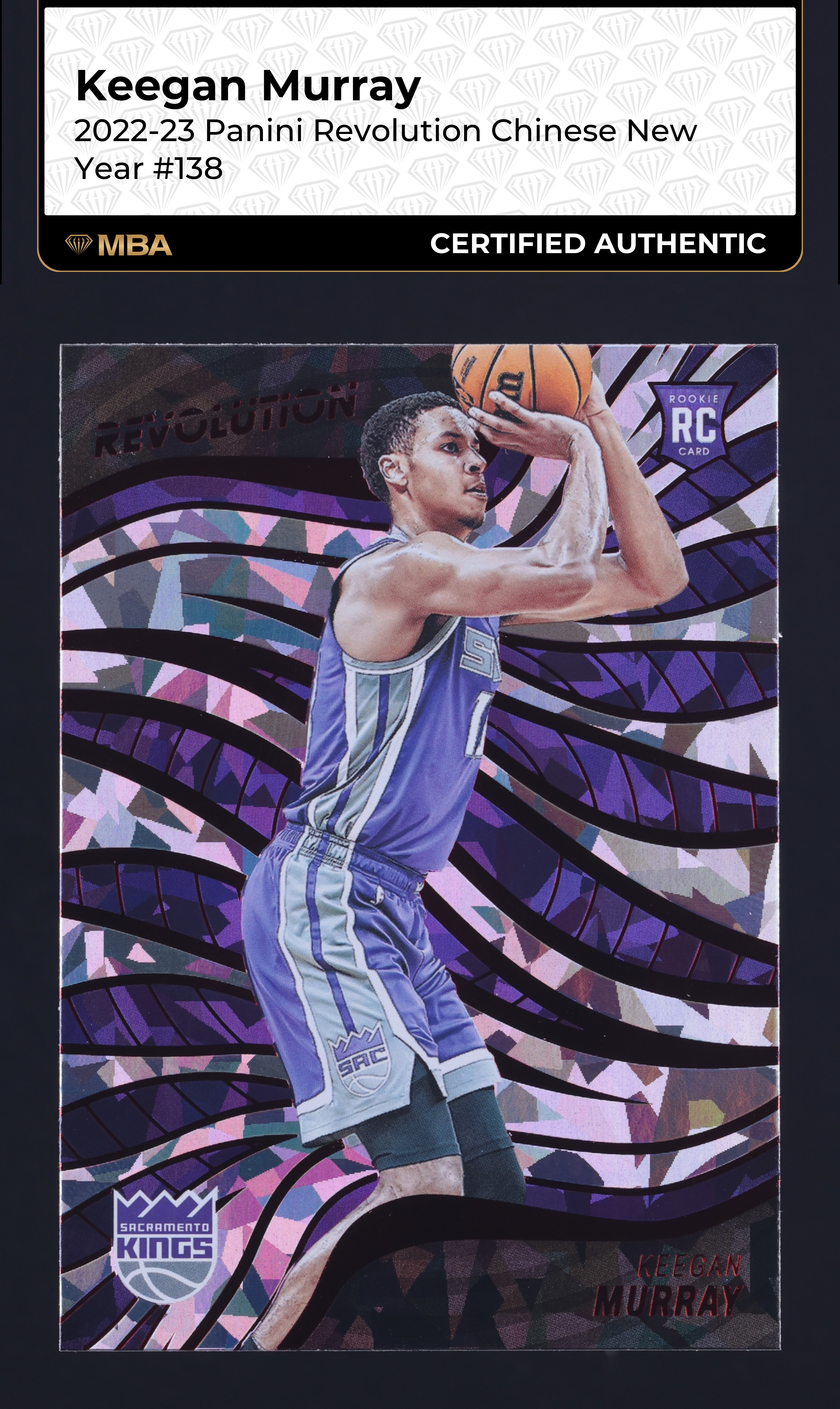 2022 Panini Revolution Chinese New Year Keegan Murray ROOKIE #138 MBA AUTH