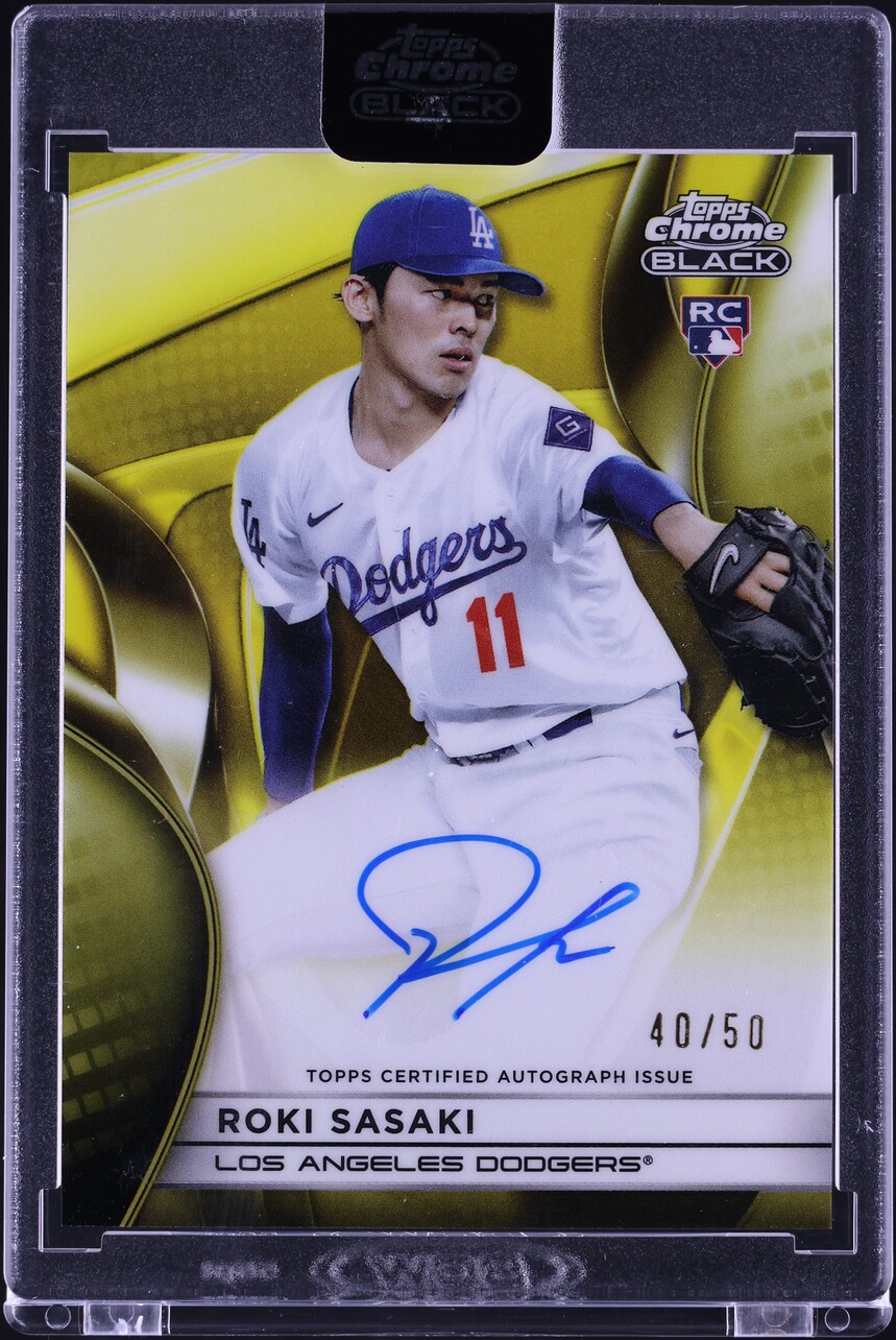 2025 Topps Chrome Black Gold Refractor Roki Sasaki ROOKIE AUTO /50 #CBA-RS