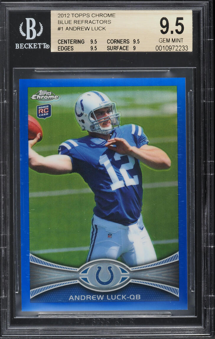 2012 Topps Chrome Blue Refractors Andrew Luck ROOKIE /199 #1 BGS 9.5 GEM MINT