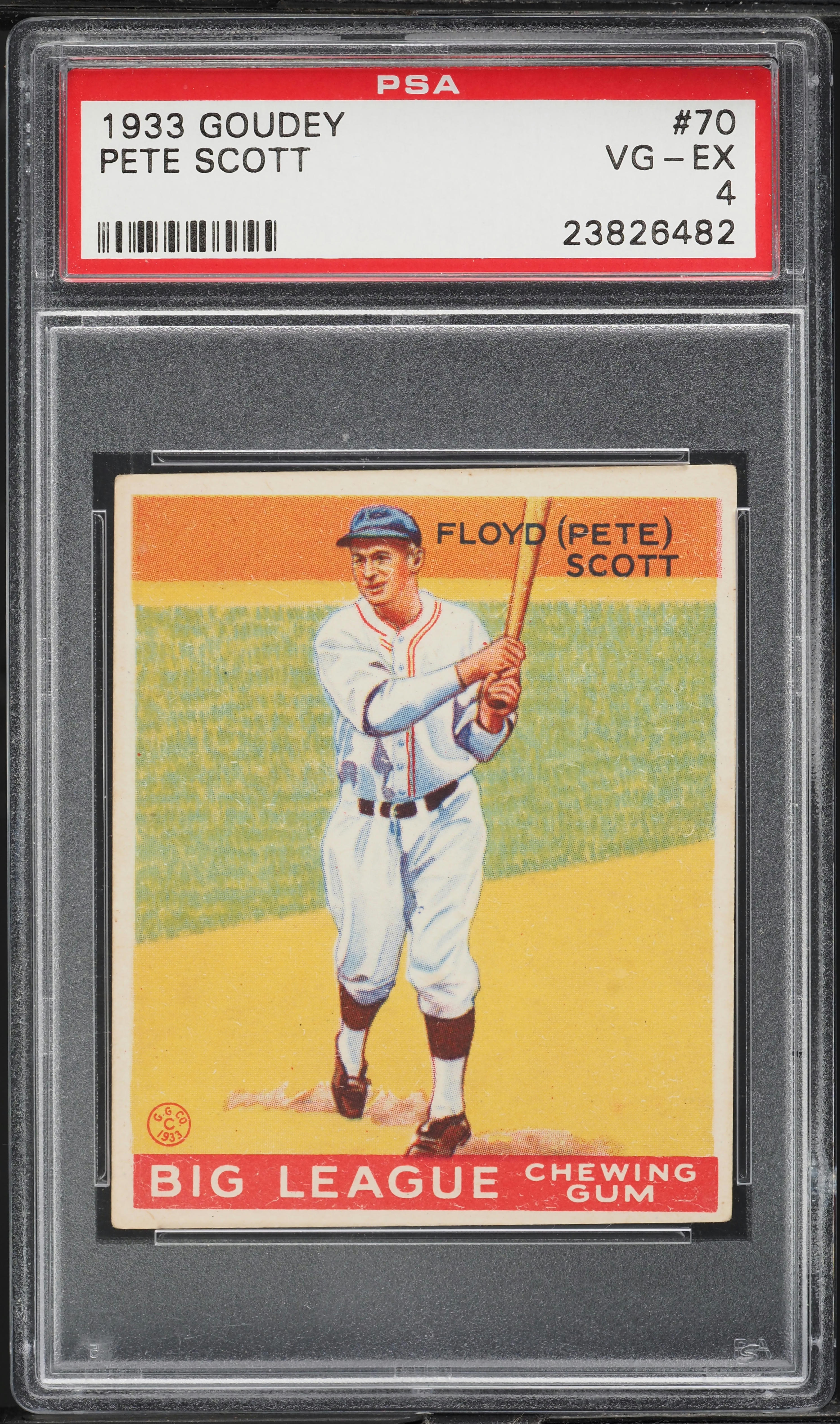 1933 Goudey Pete Scott #70 PSA 4 VGEX