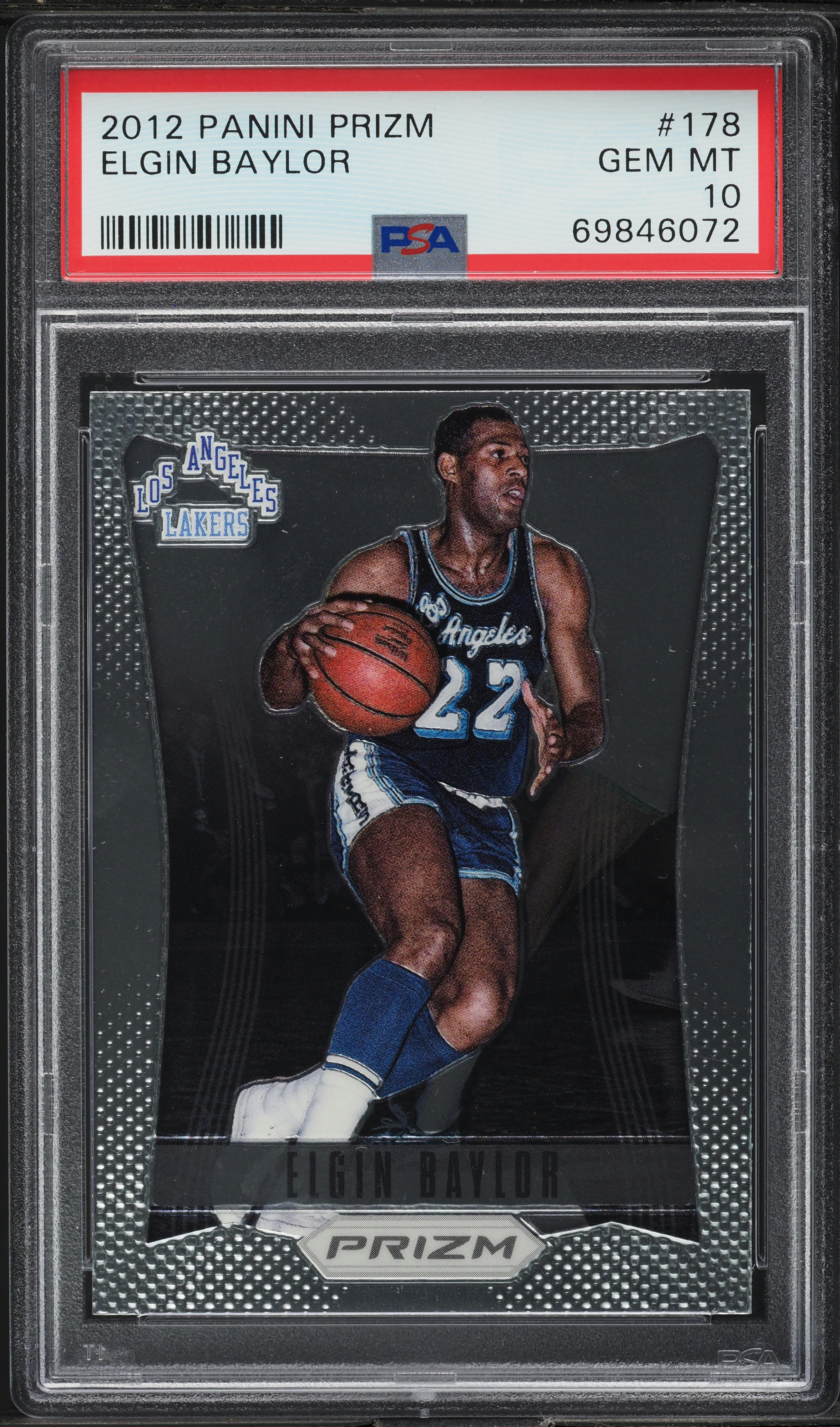 2012 Panini Prizm Elgin Baylor #178 PSA 10 GEM MINT