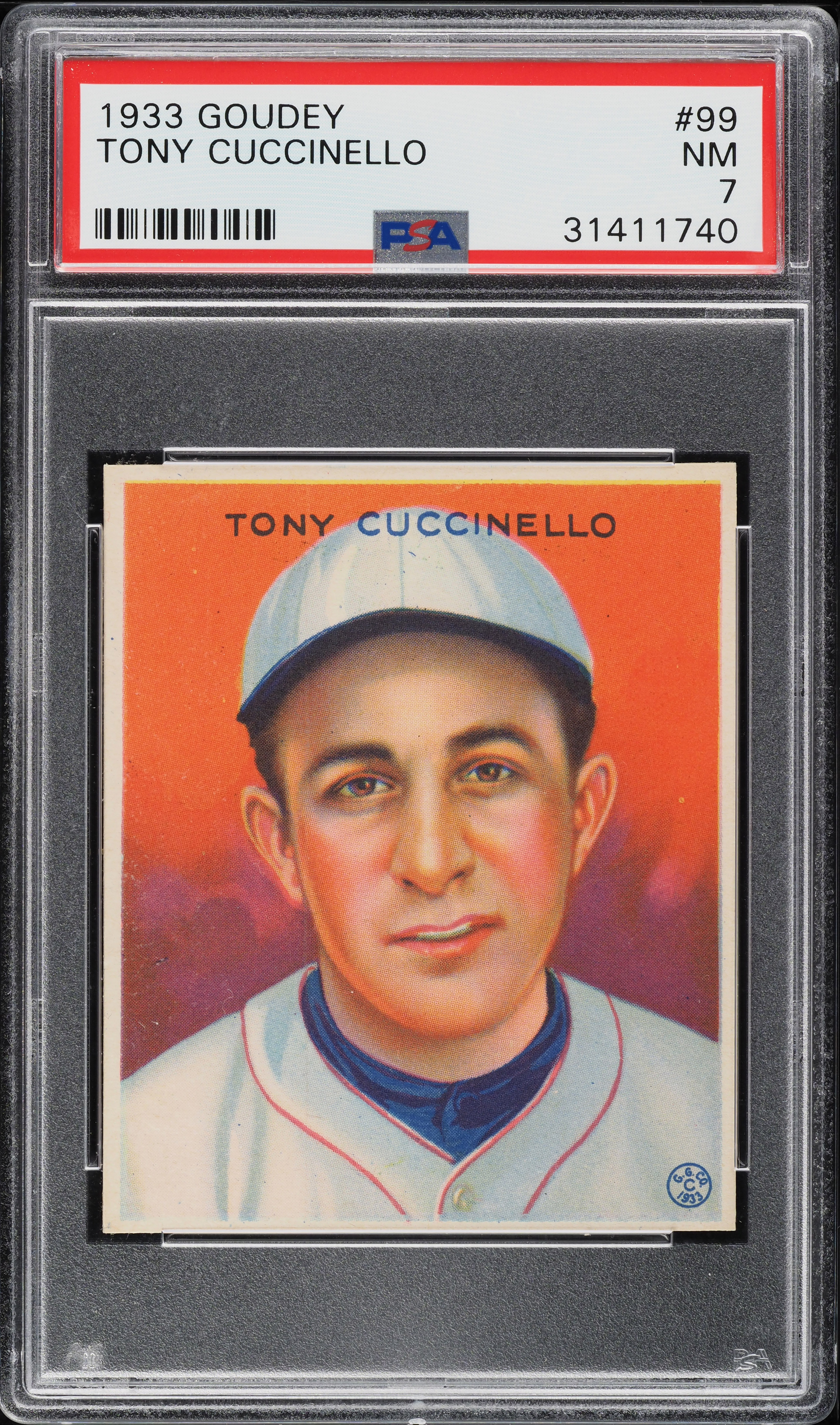 1933 Goudey Tony Cuccinello #99 PSA 7 NRMT