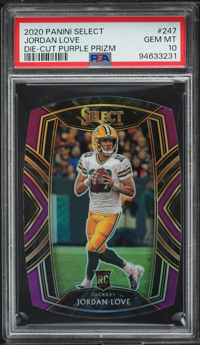 2020 Select Club Level Purple Prizm Die-Cut Jordan Love ROOKIE #247 PSA 10 GEM