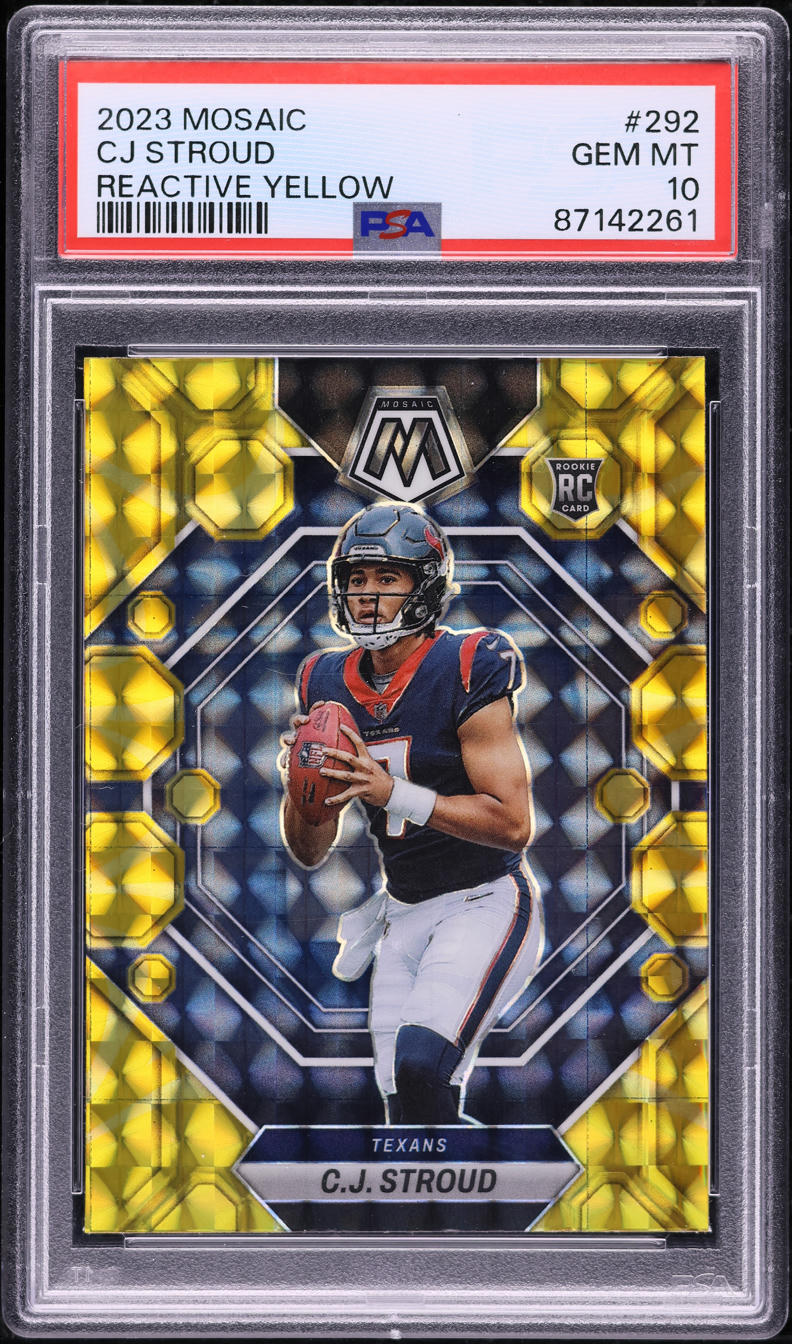 2023 Panini Mosaic Reactive Yellow C.J. Stroud ROOKIE #292 PSA 10 GEM MINT