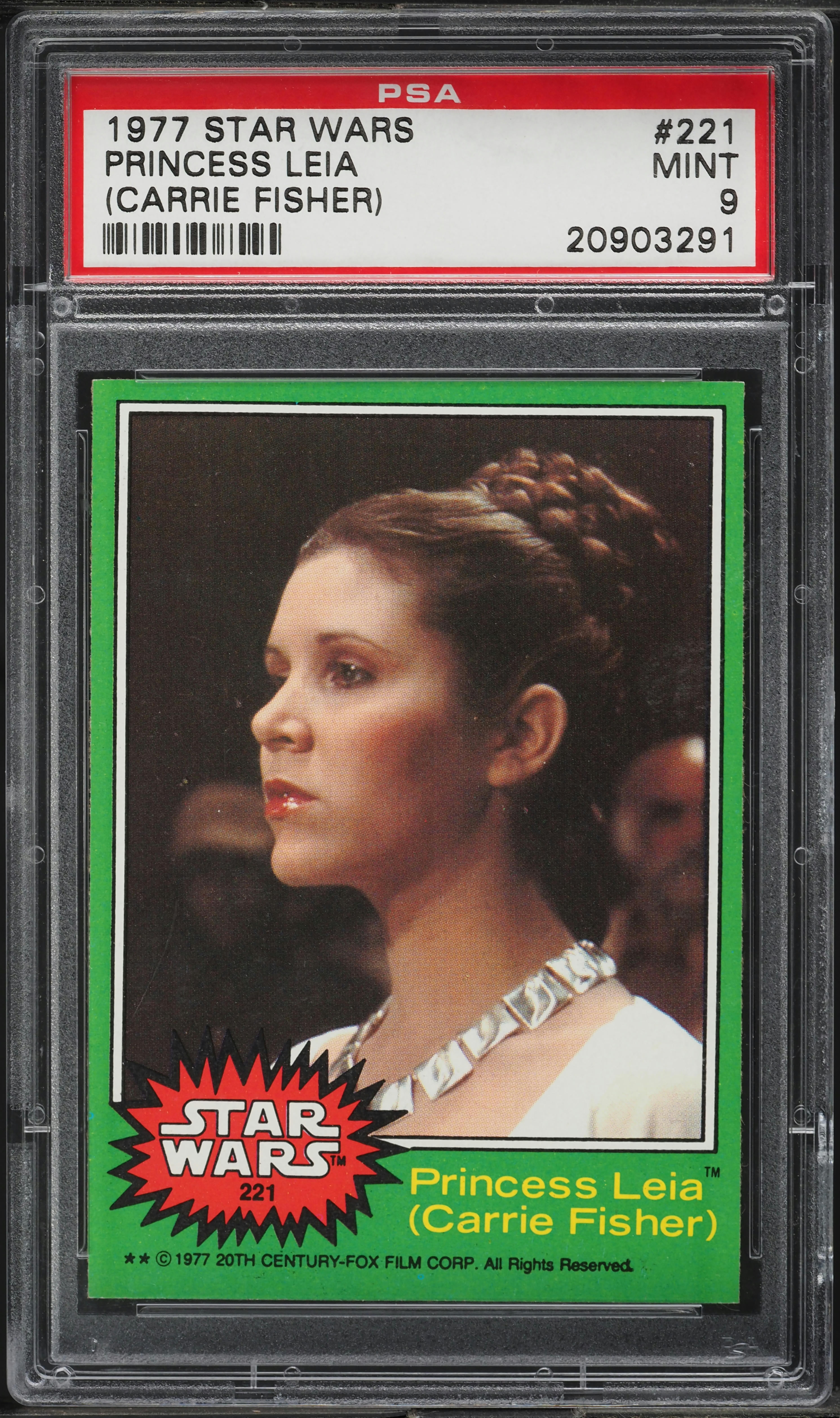 1977 Topps Star Wars Princess Leia #221 PSA 9 MINT