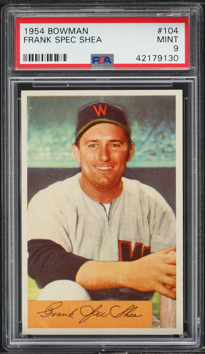 1954 Bowman #104 Frank Spec Shea — front