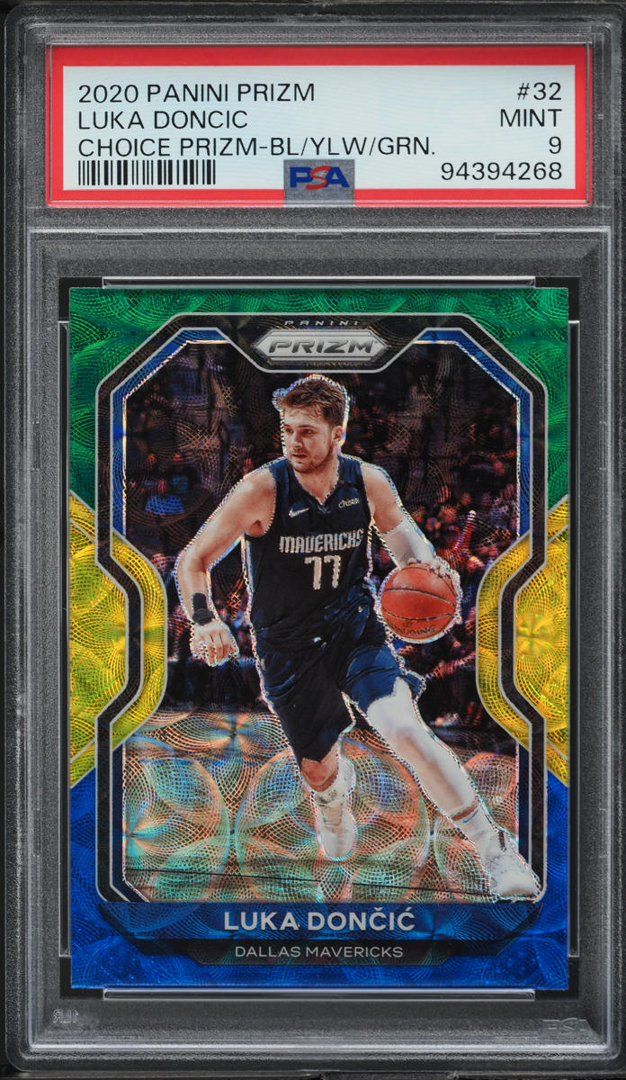 2020 Panini Prizm Choice Blue Yellow Green Luka Doncic #32 PSA 9 MINT