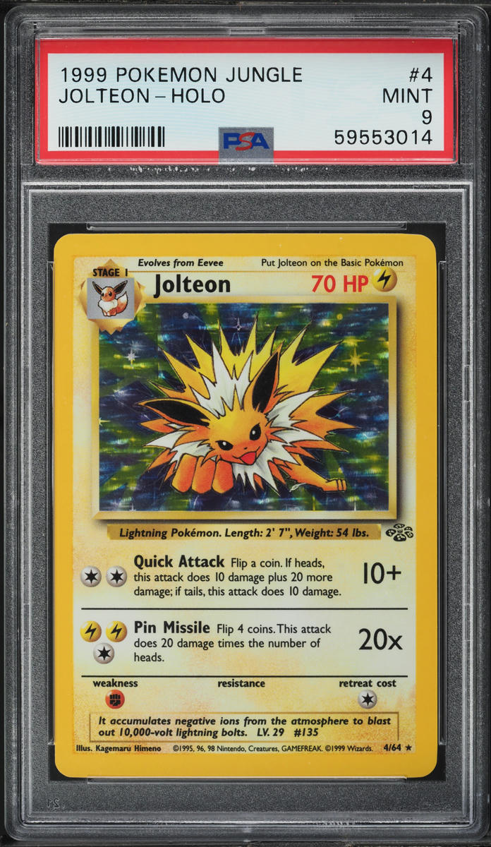 1999 Pokemon Jungle Holo Jolteon #4 PSA 9 MINT
