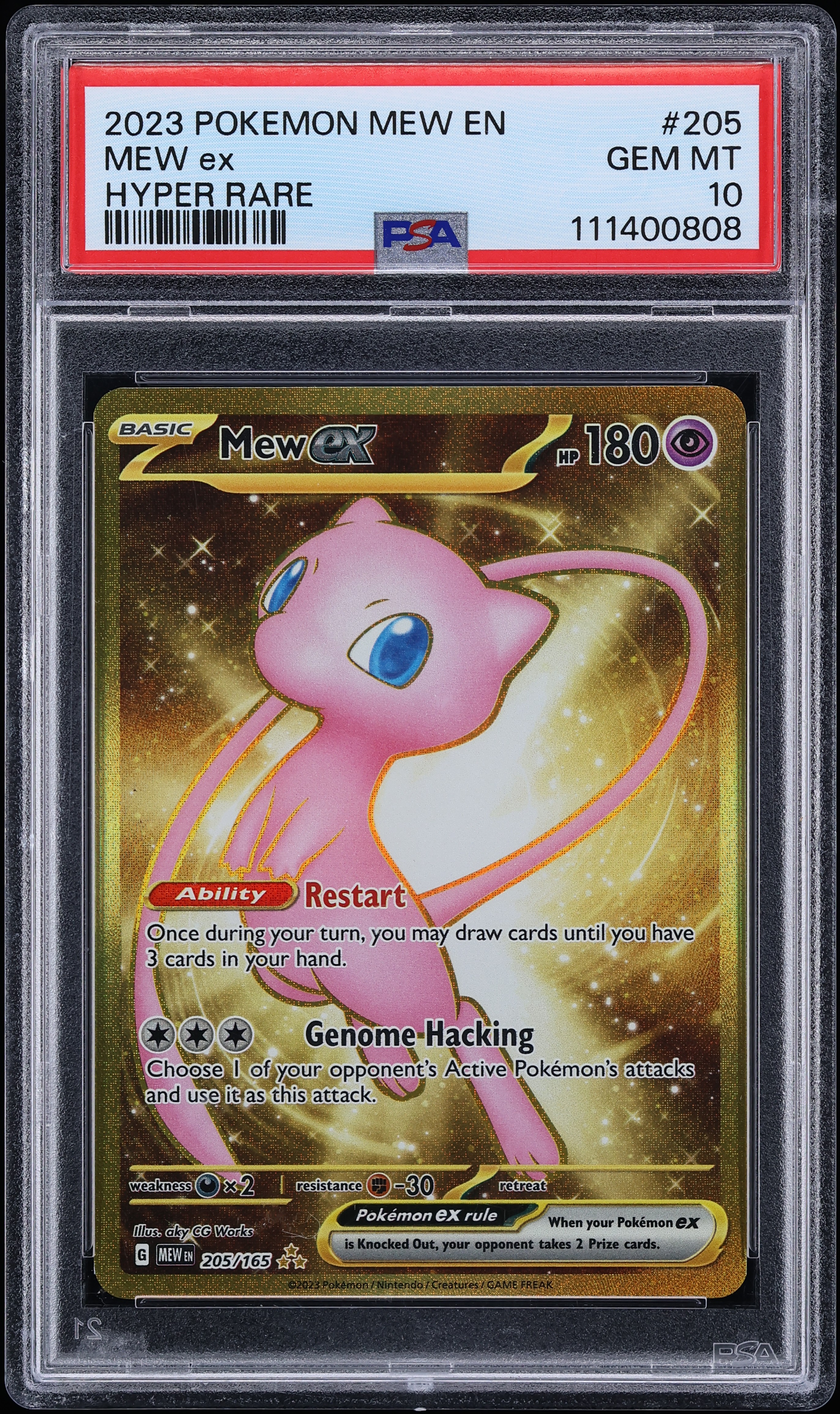 2023 Pokemon Scarlet & Violet 151 Gold Rare Mew ex #205 PSA 10 GEM MINT