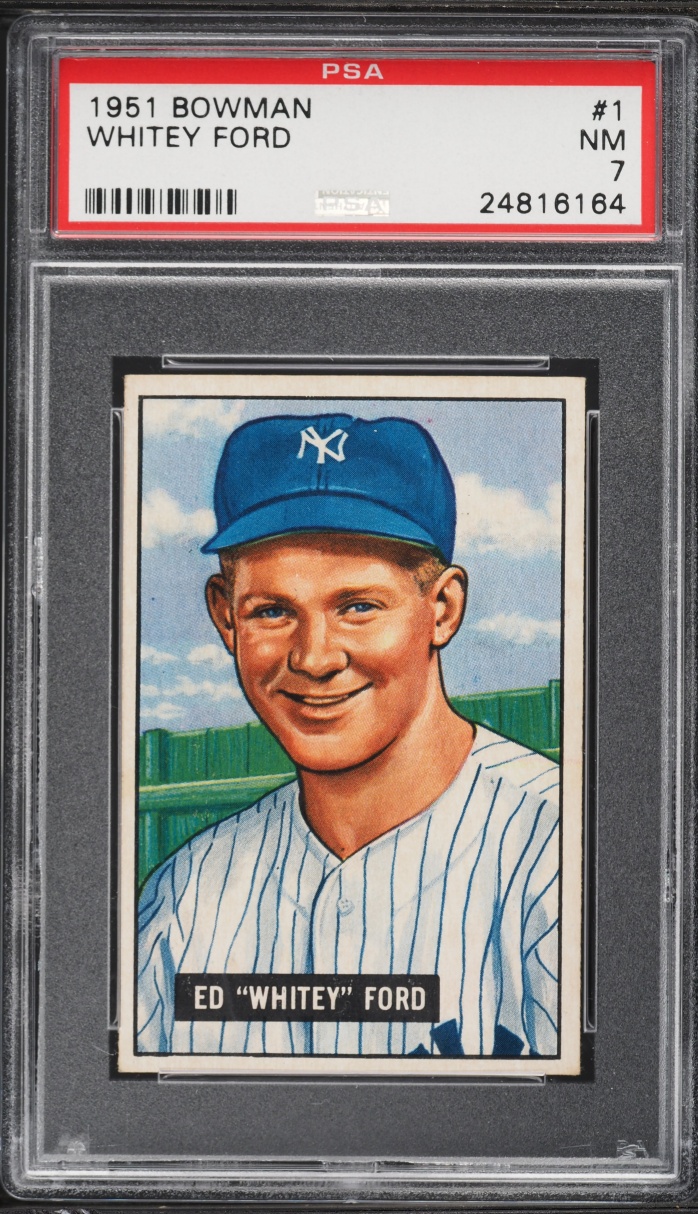 1951 Bowman Whitey Ford ROOKIE #1 PSA 7 NRMT
