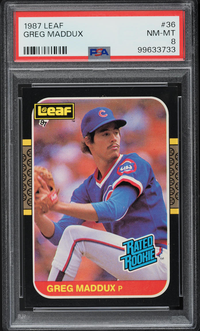 1987 Leaf Greg Maddux ROOKIE #36 PSA 8 NM-MT
