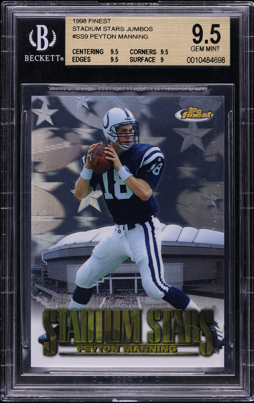 1998 Finest Stadium Stars Peyton Manning ROOKIE #SS9 BGS 9.5 GEM MINT