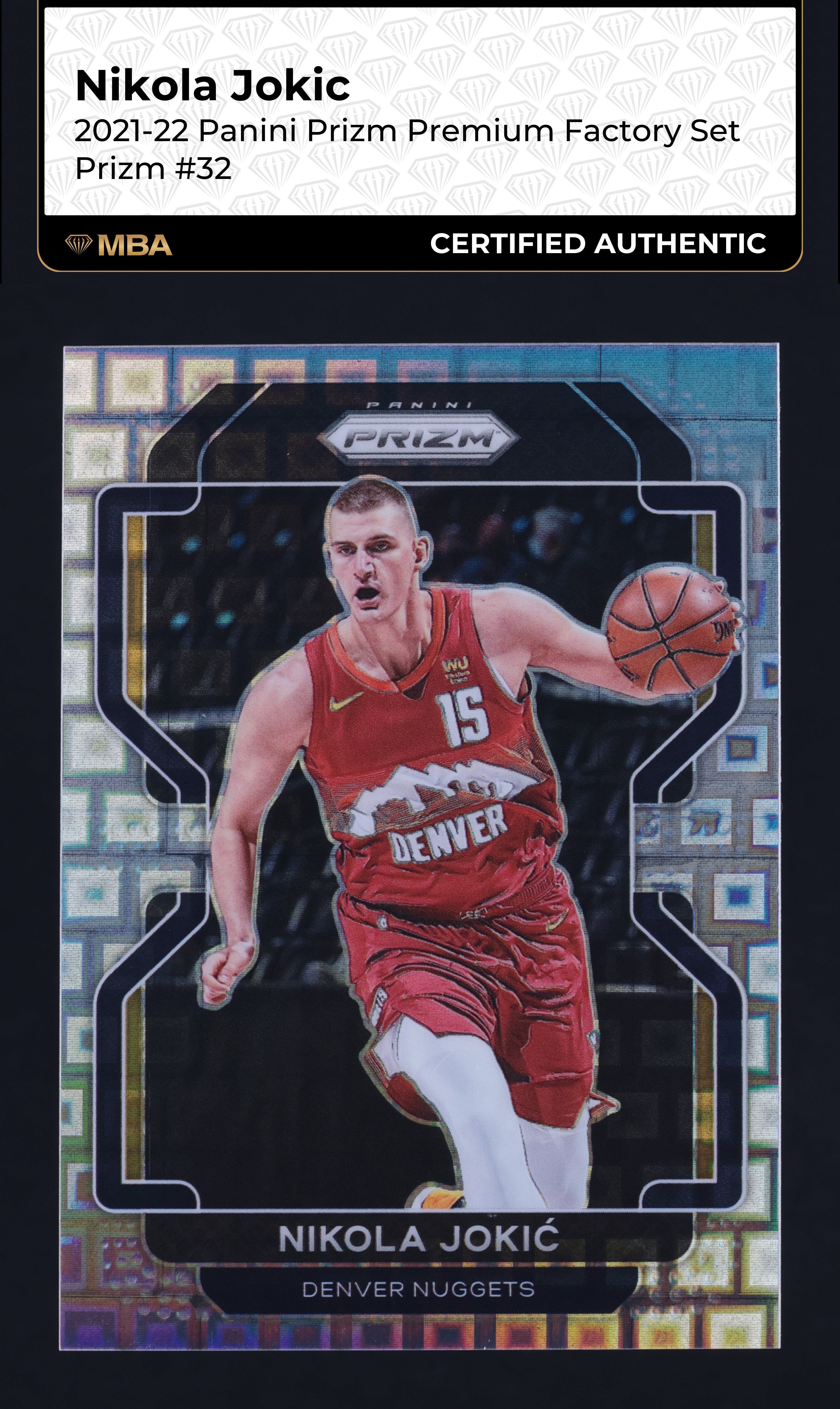 2021 Panini Prizm Premium Factory Set Nikola Jokic /150 #32 MBA AUTH