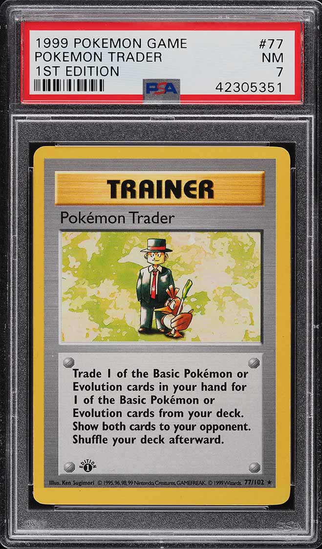 1999 Pokemon Base Set Shadowless 1st Edition Pokemon Trader #77 PSA 7 NRMT