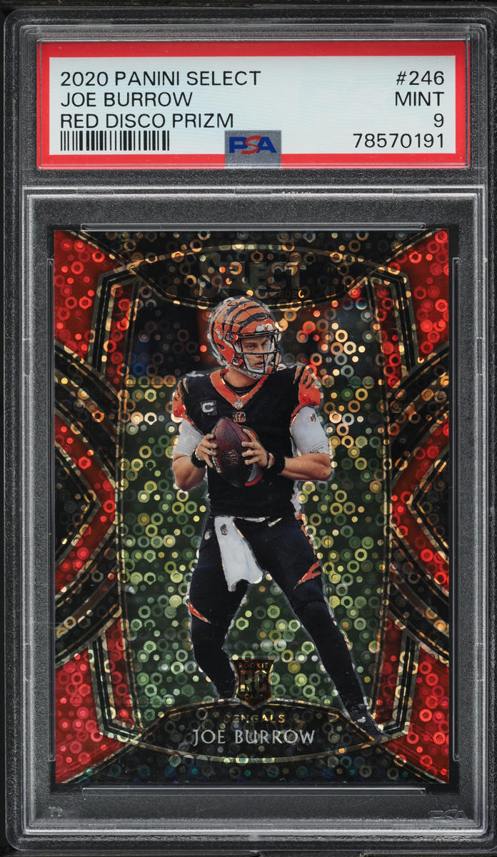 2020 Select Club Level Red Disco Prizm Joe Burrow ROOKIE /49 #246 PSA 9 MINT