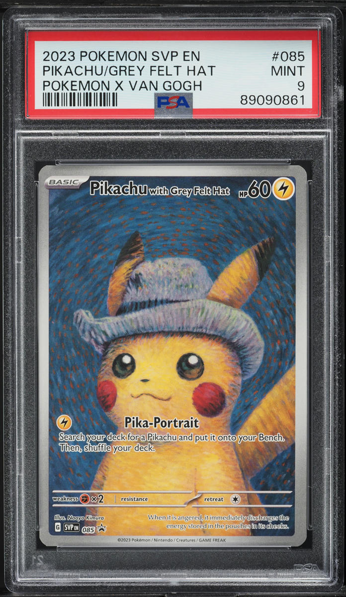 2023 Pokemon SV Black Star Promo Van Gogh Pikachu With Grey Felt Hat #85 PSA 9