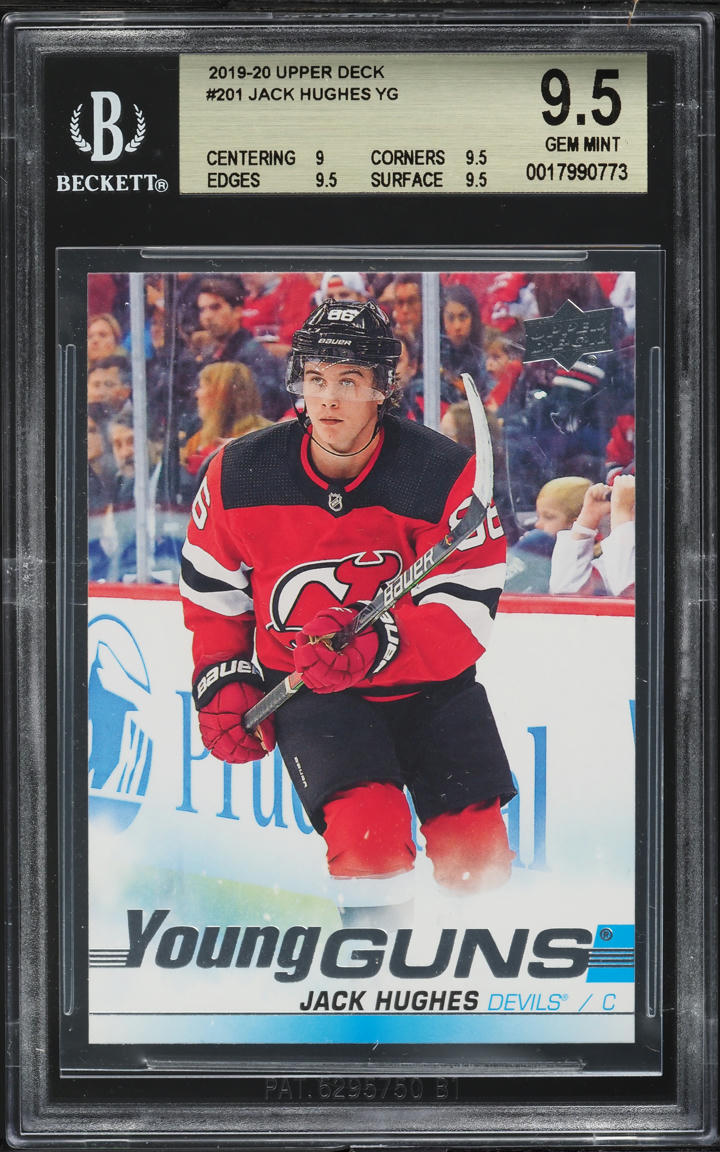2019 Upper Deck Young Guns Jack Hughes ROOKIE #201 BGS 9.5 GEM MINT